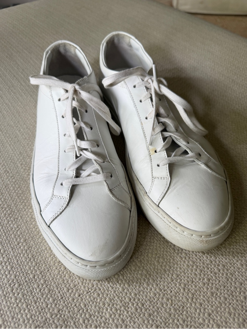 Woman by Common Projects White Leather Low-Top Sneakers size 10.5 IT 41